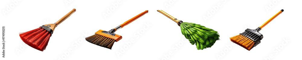 Set, collection of Spin Broom isolated on transparent background. Set, collection of Spin Broom isolated on transparent background.
