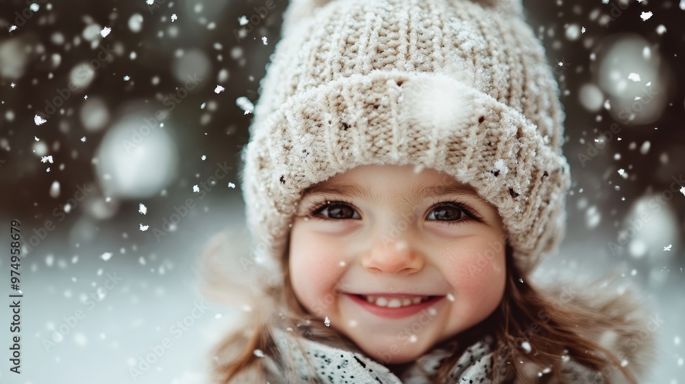 In joyous winter wonder, a young child wrapped warmly plays outside amid falling snowflakes, capturing childhood's fun and adventurous spirit perfectly. In joyous winter wonder, a young child wrapped warmly plays outside amid falling snowflakes, capturing childhood's fun and adventurous spirit perfectly.