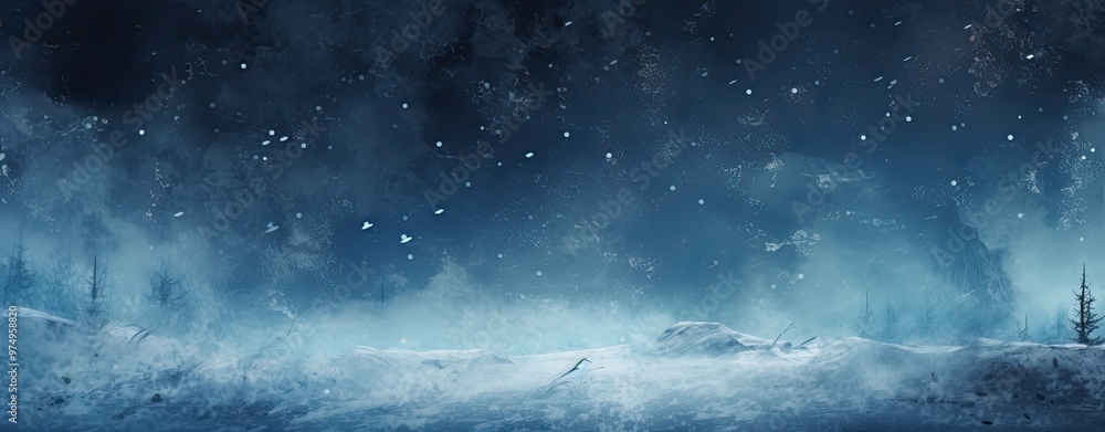 winter landscape with snow, web banner format winter landscape with snow, web banner format