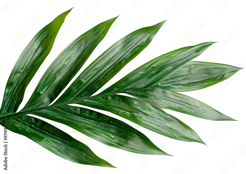 Obraz premium leaves isolated on white, Palm leaf on transparent background