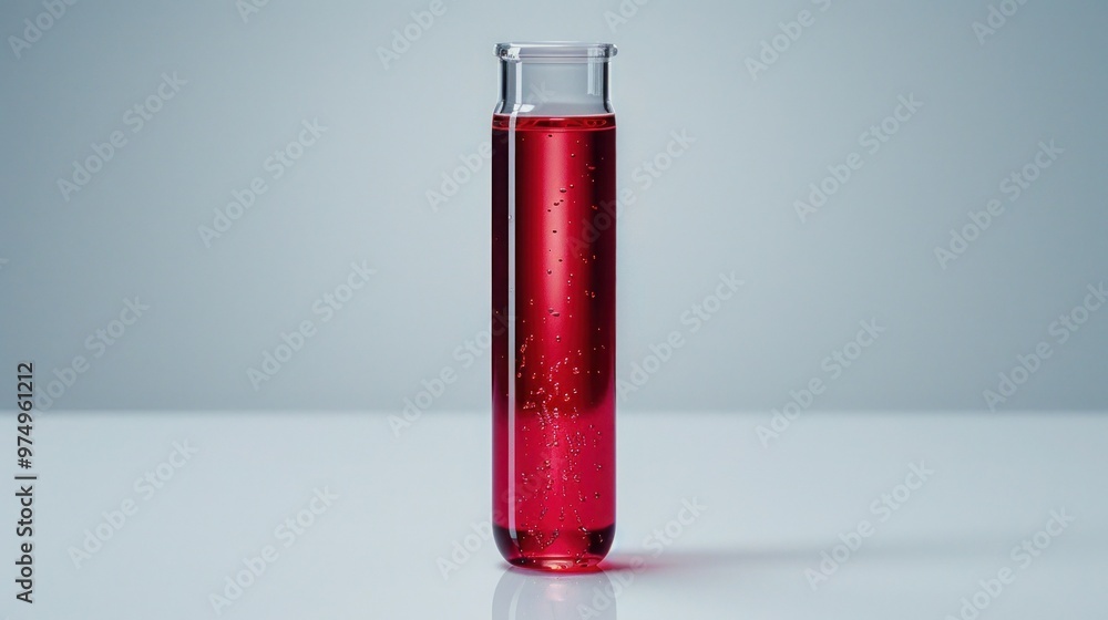 Red Liquid in Test Tube Isolated on White Background Red Liquid in Test Tube Isolated on White Background