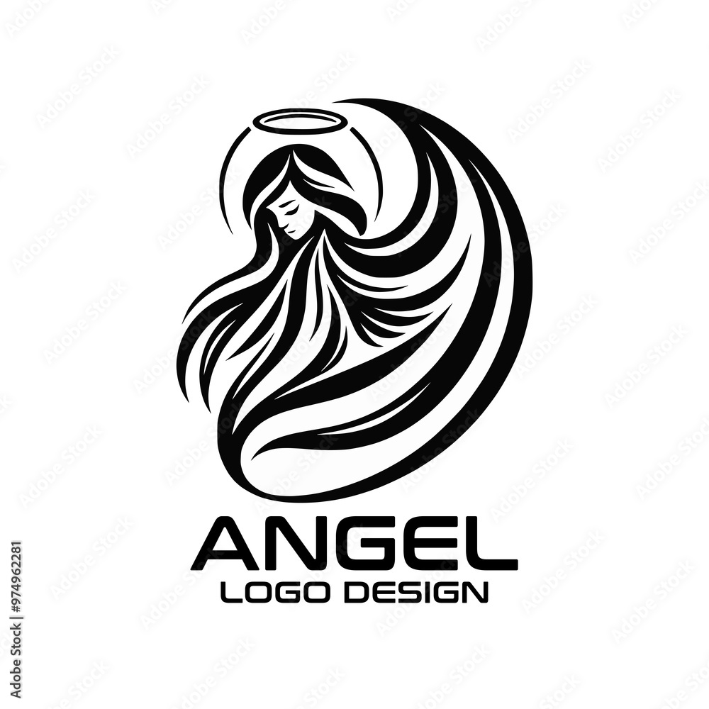 Naklejka premium Angel Vector Logo Design