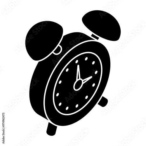 A colored design icon of alarm clock