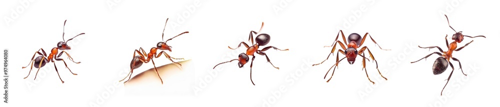 A Red ant on white background A Red ant on white background