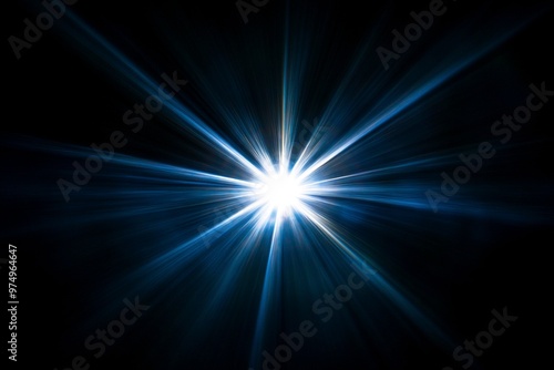 Light Flare on Black Background – Radiant Starburst Effect for Graphic Design