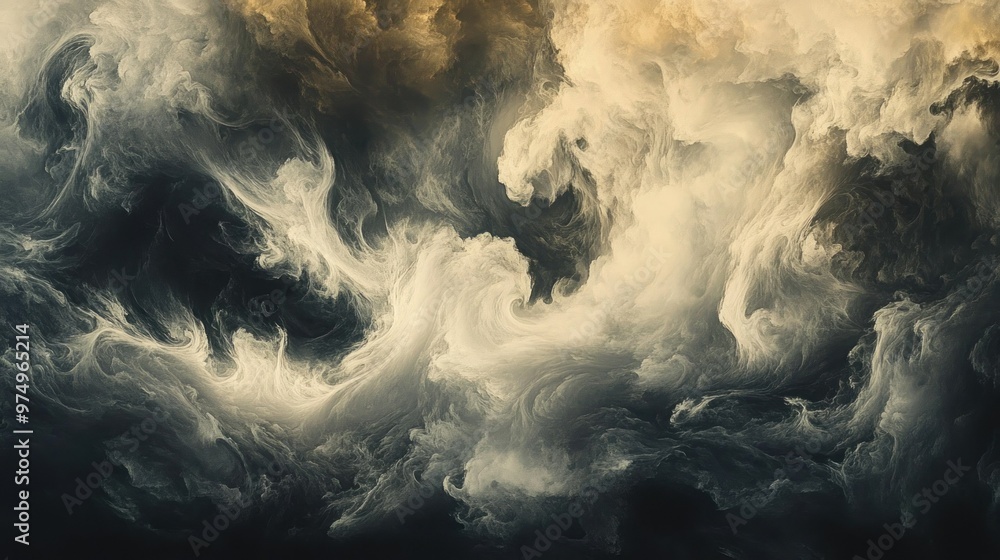 Abstract Swirling White Smoke on a Dark Background Abstract Swirling White Smoke on a Dark Background
