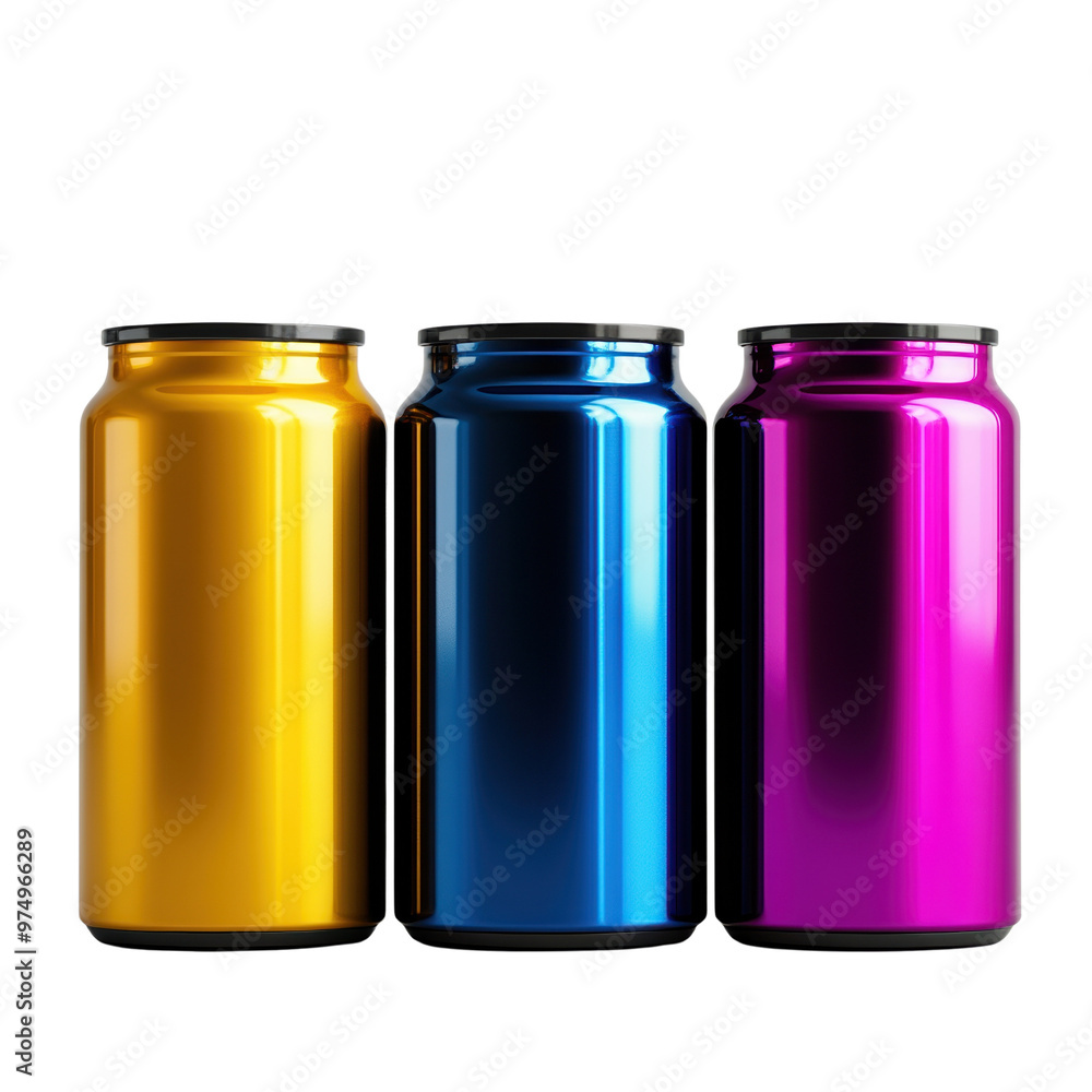 metallic cans. metallic cans.