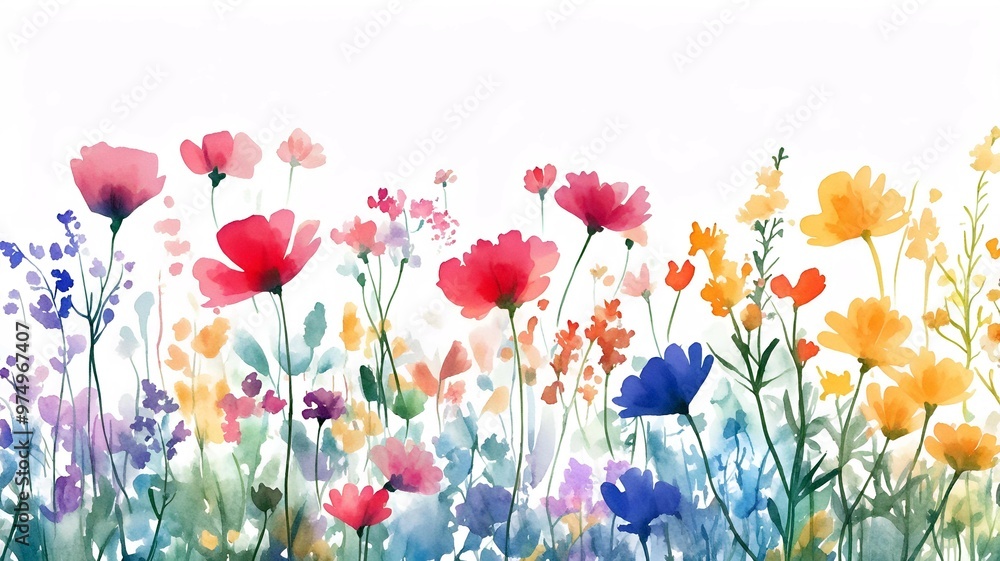 Fototapeta premium field of colorful flowers