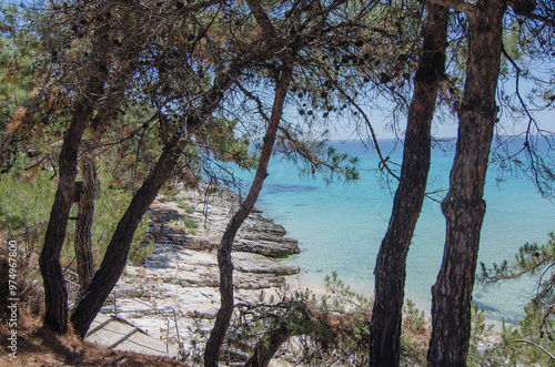 Sea coast in Greece, Thassos island