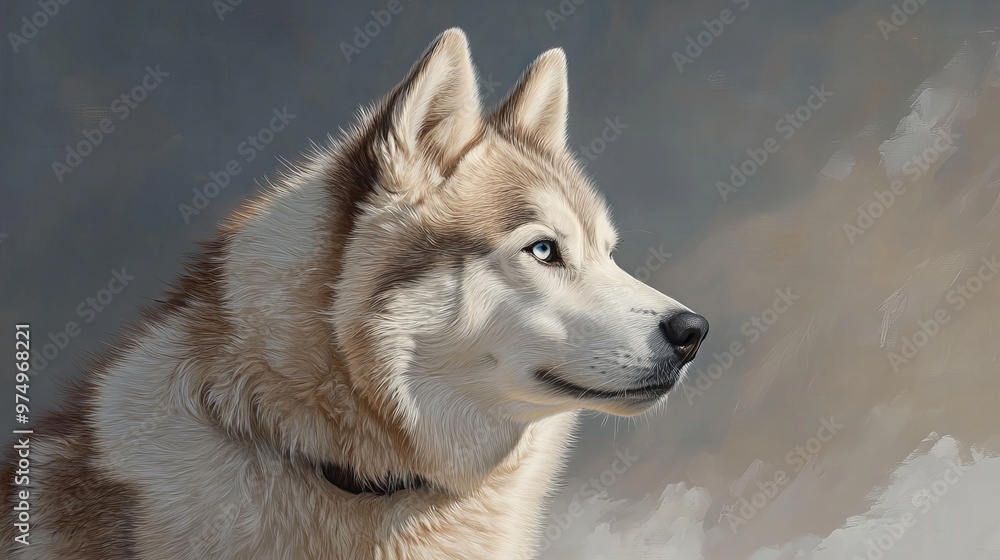 husky dog closeup, friendly, wolf-like canine breed husky dog closeup, friendly, wolf-like canine breed