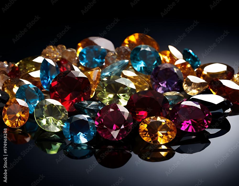 Multicolored gems. The stones are processed. Wallpaper Multicolored gems. The stones are processed. Wallpaper