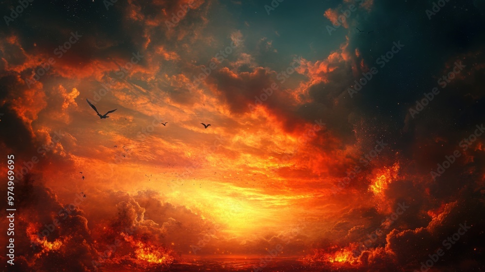 Sky Scene with Dramatic Light Sky Scene with Dramatic Light