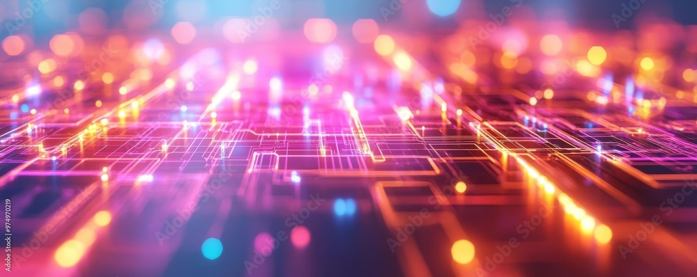 AI ecosystem architecture, glowing data pathways, holographic urban grid AI ecosystem architecture, glowing data pathways, holographic urban grid