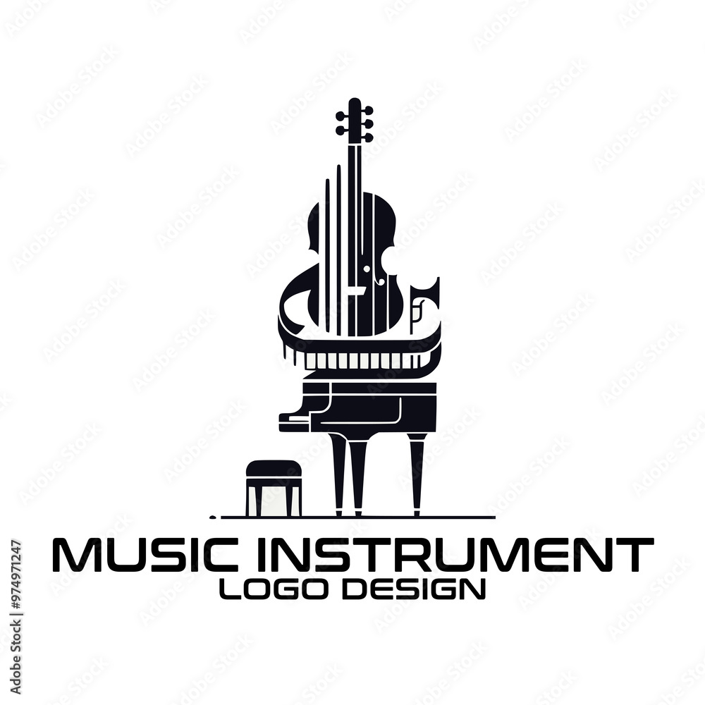 Music Instrument Vector Logo Design