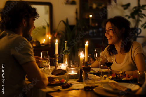 couple celebrating with candles