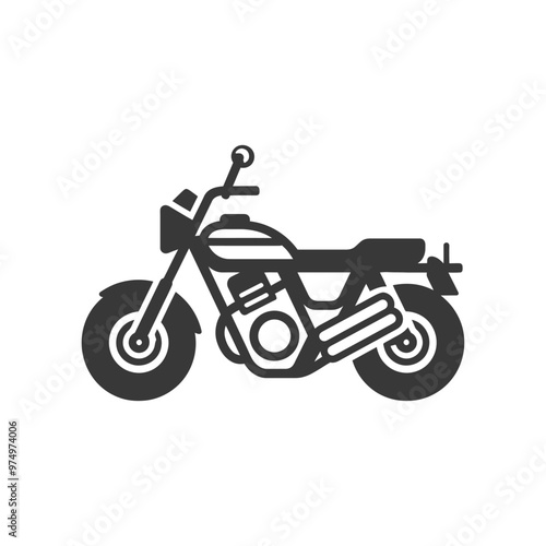 Black and White Silhouette of a Motorcycle