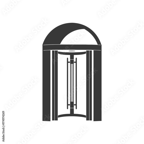 Black and White Silhouette of a Revolving Door