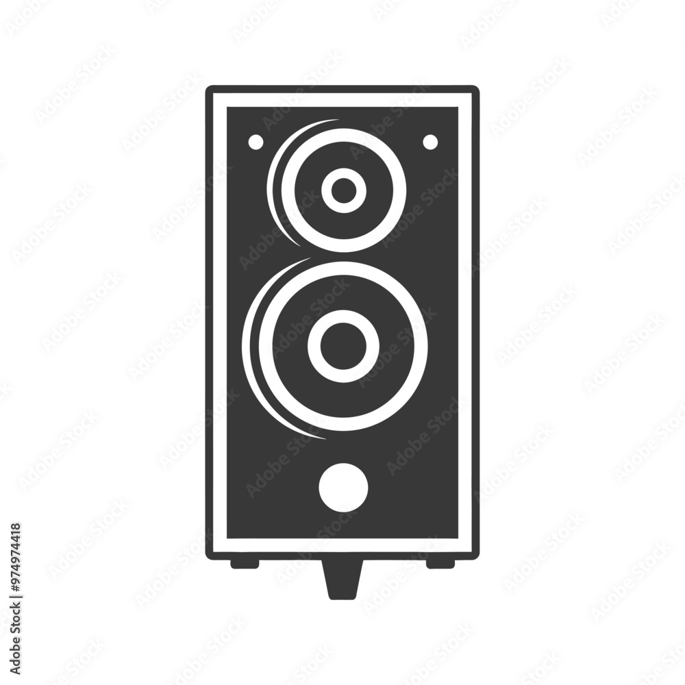 Black and White Silhouette of a Speaker with Two Speakers Black and White Silhouette of a Speaker with Two Speakers