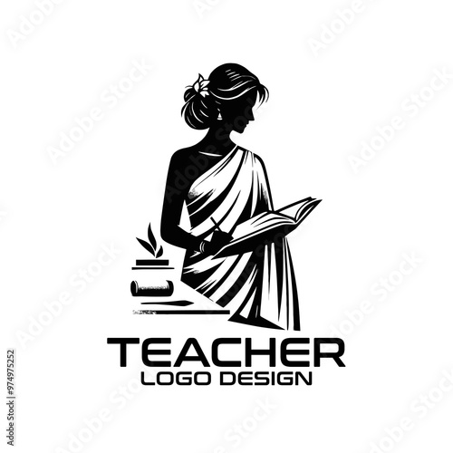 Teacher Vector Logo Design photo