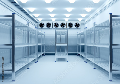 Canvas Print Refrigeration chamber for food storage