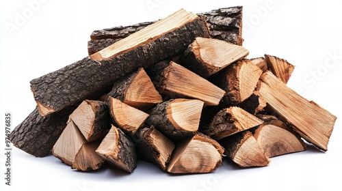 stack of firewood isolated  photo