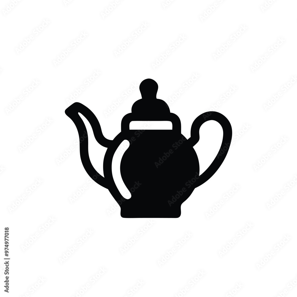 a Teapot line icon, vector silhouette illustration, isolated white background, a Teapot line icon, vector silhouette illustration, isolated white background,