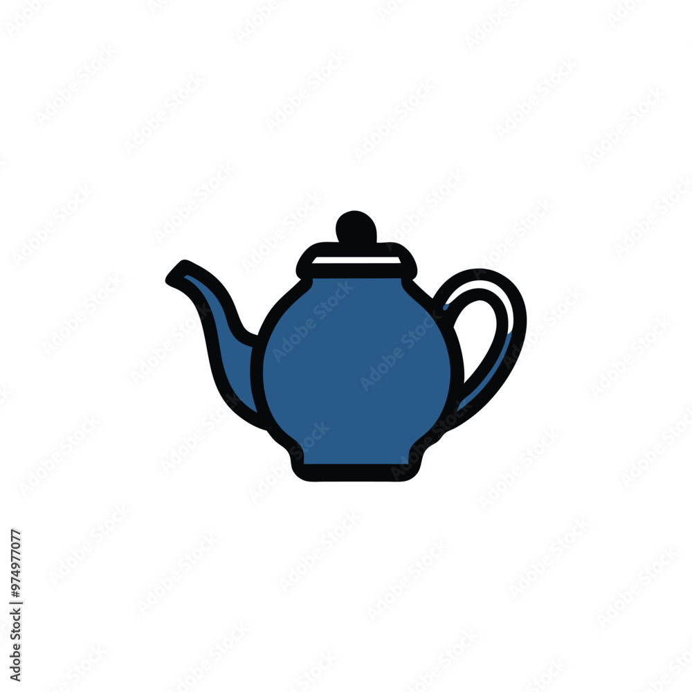 a Teapot line icon, vector silhouette illustration, isolated white background, a Teapot line icon, vector silhouette illustration, isolated white background,