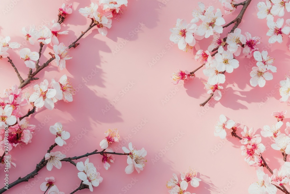 Apricot flowers on a blush canvas honoring the vibrant nowruz spring celebration Apricot flowers on a blush canvas honoring the vibrant nowruz spring celebration