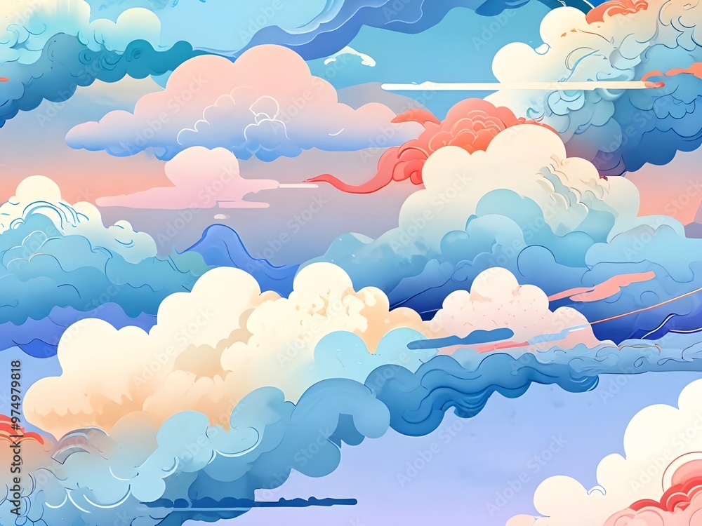 Abstract Sky with Whimsical Clouds Abstract Sky with Whimsical Clouds