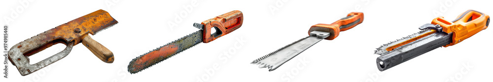 A hacksaw isolated on a white background. A hacksaw isolated on a white background.