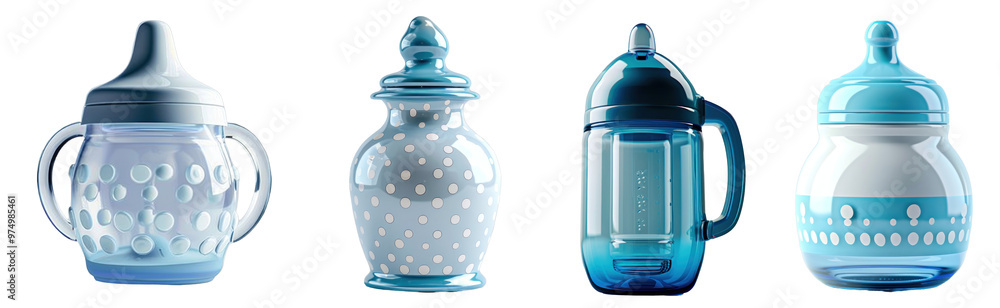 A baby bottle warmer isolated on a white background. A baby bottle warmer isolated on a white background.
