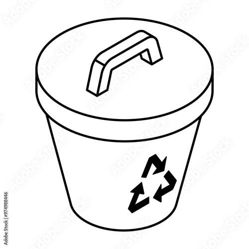 An icon design of dustbin