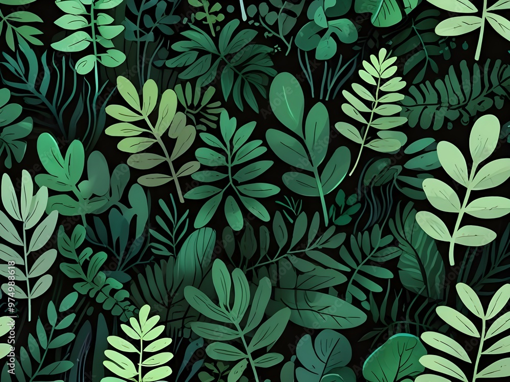 Green Leaves Pattern Green Leaves Pattern