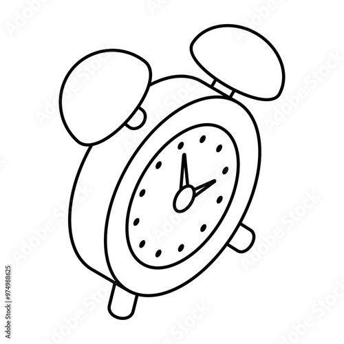 A colored design icon of alarm clock