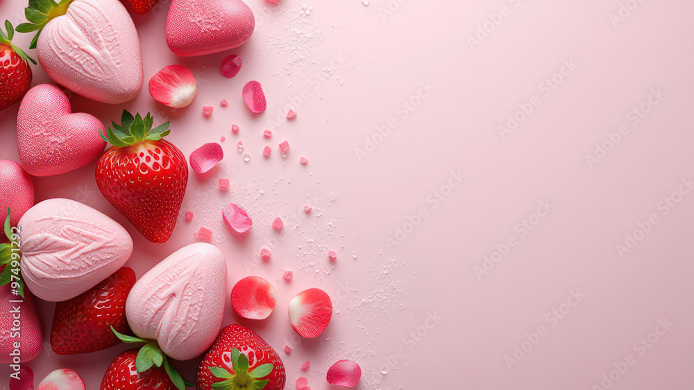 pieces of cakes laid out on the table top view light background free space pieces of cakes laid out on the table top view light background free space