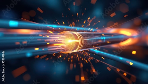 A close up of optical fibers - high speed data transfer concept