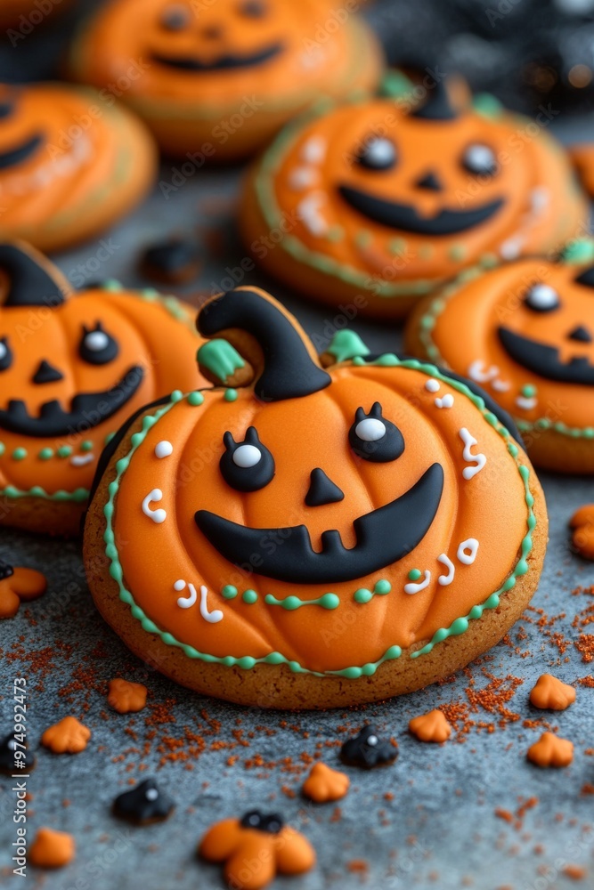 Halloween pumpkin shaped cookies. Bakery. Bake. Cookies. Halloween pumpkin shaped cookies. Bakery. Bake. Cookies.