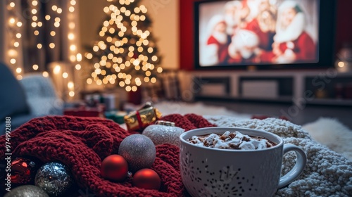 Wallpaper Mural Cozy Christmas Eve with Hot Chocolate and Decorated Ornaments Torontodigital.ca