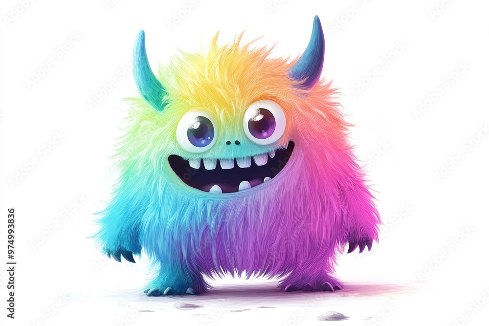 Illustration of funny cartoon monster on white background. Halloween holiday Illustration of funny cartoon monster on white background. Halloween holiday