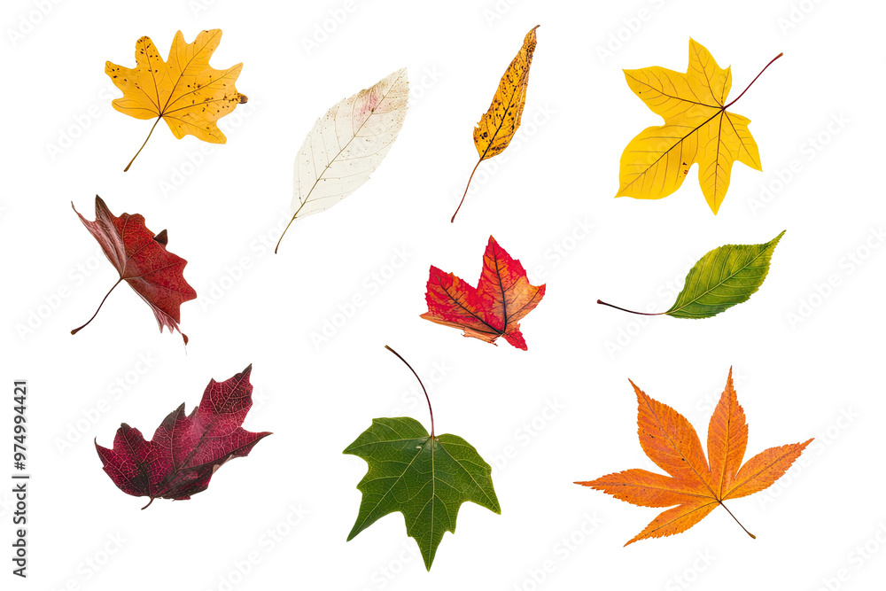 Colorful autumn leaves falling Colorful autumn leaves falling
