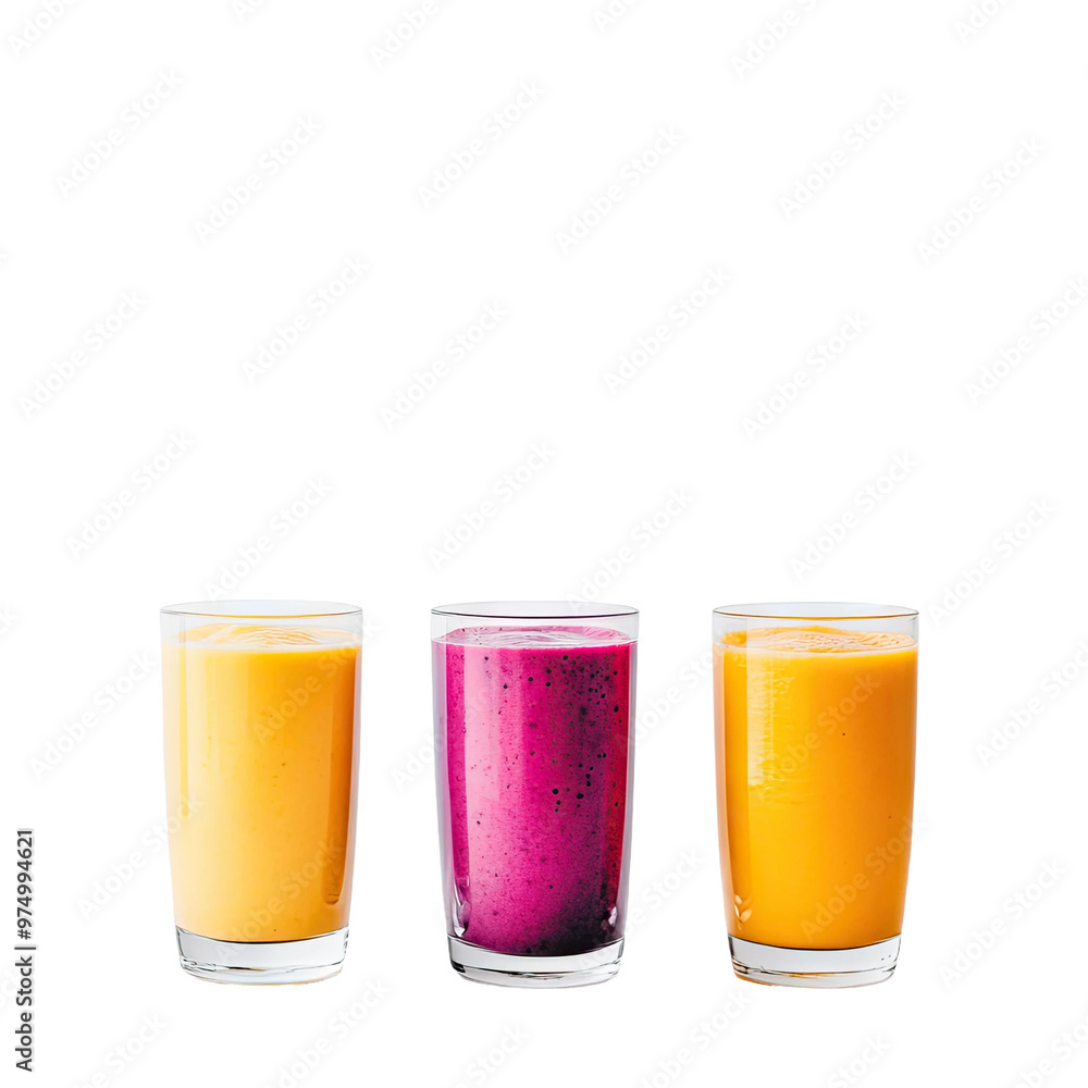 Three colorful smoothies Three colorful smoothies
