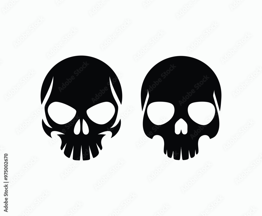Skull EPS vector graphics art silhouette illustration template Skull EPS vector graphics art silhouette illustration template