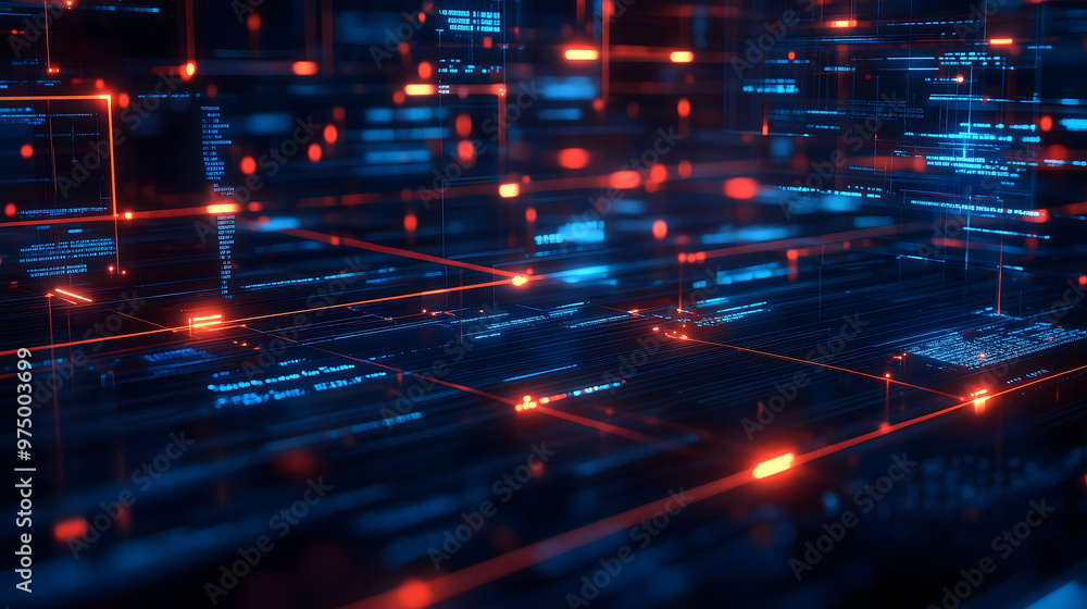 Obraz premium Futuristic Technology and Digital Networks Collection