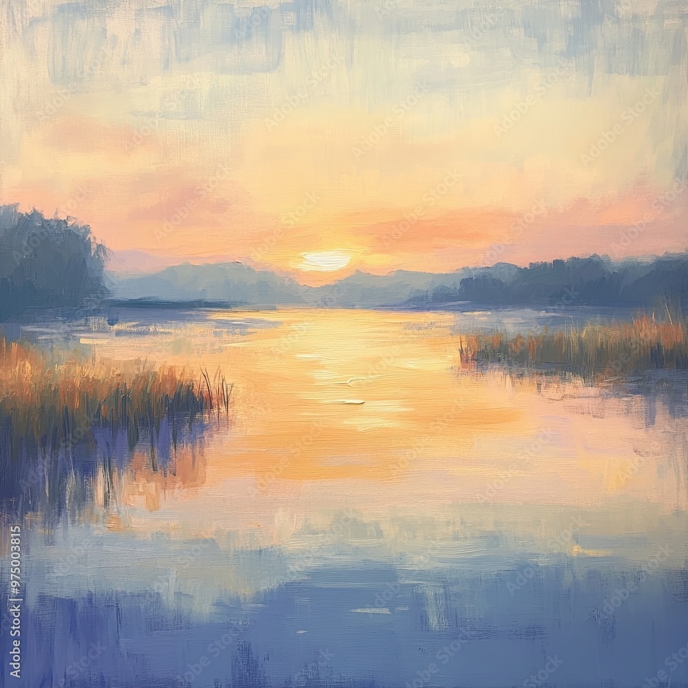 Serene Sunset Over Tranquil Waters
