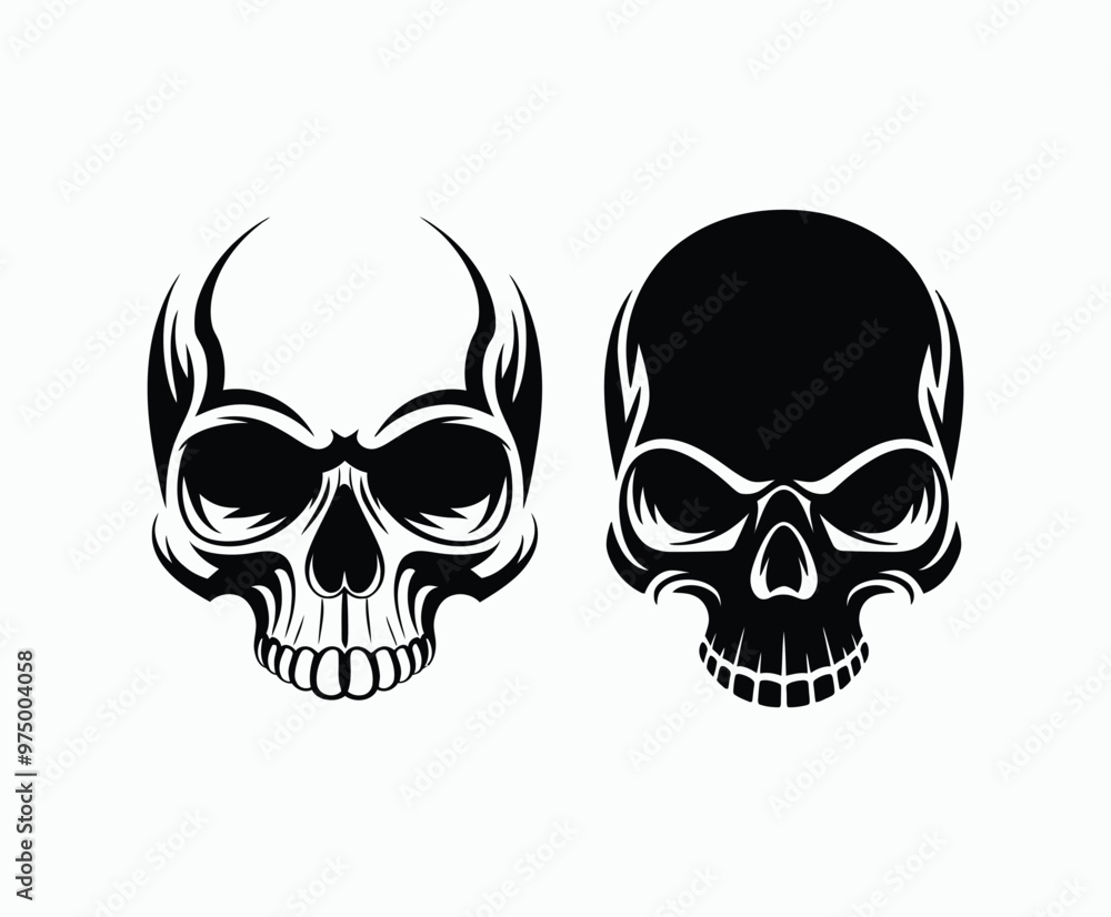 Skull EPS vector graphics art silhouette illustration template Skull EPS vector graphics art silhouette illustration template