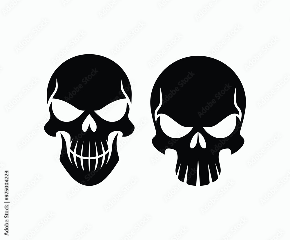 Skull EPS vector graphics art silhouette illustration template Skull EPS vector graphics art silhouette illustration template