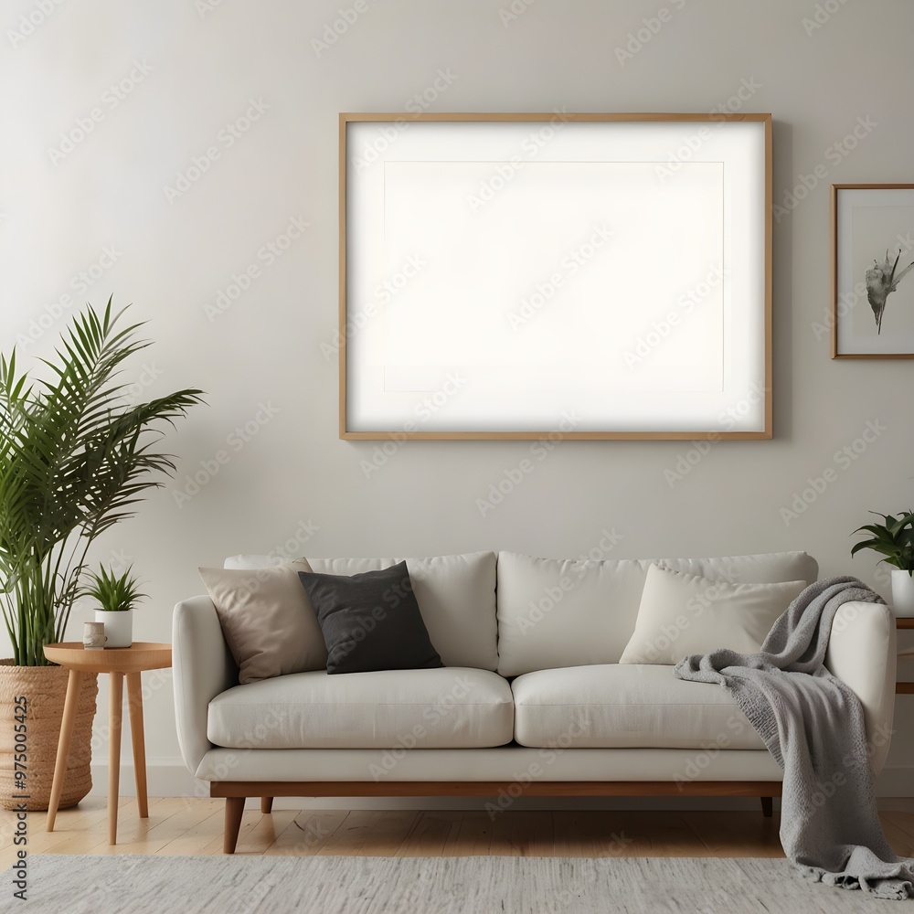 mock up poster frame in hipster interior background, Scandinavian style. mock up poster frame in hipster interior background, Scandinavian style.