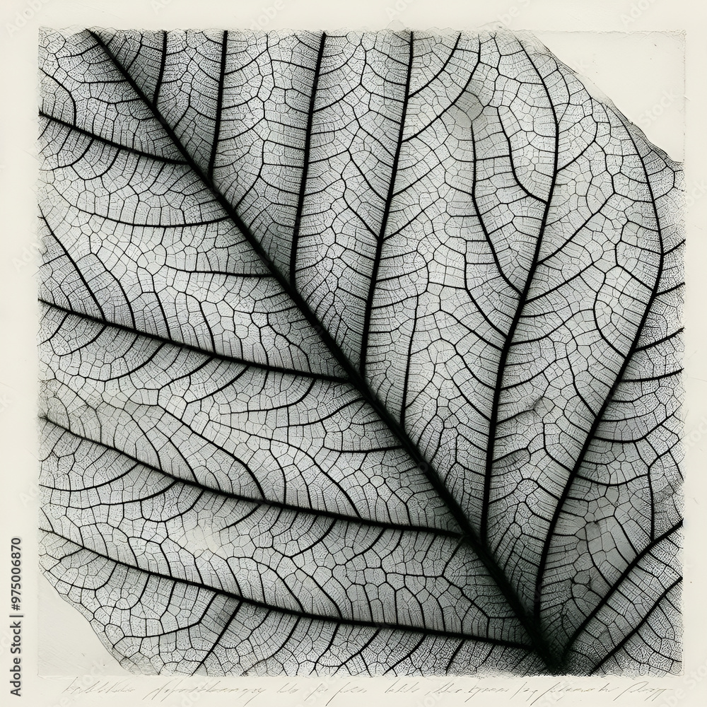 Obraz premium leaf veins macro, dry foliage