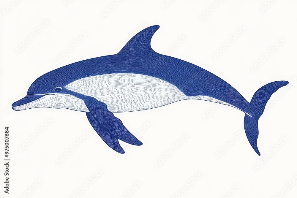 Obraz premium Cute cartoon whale illustration with a smiling face, perfect for children's books, educational materials, and ocean-themed decor.. Beautiful simple AI generated image