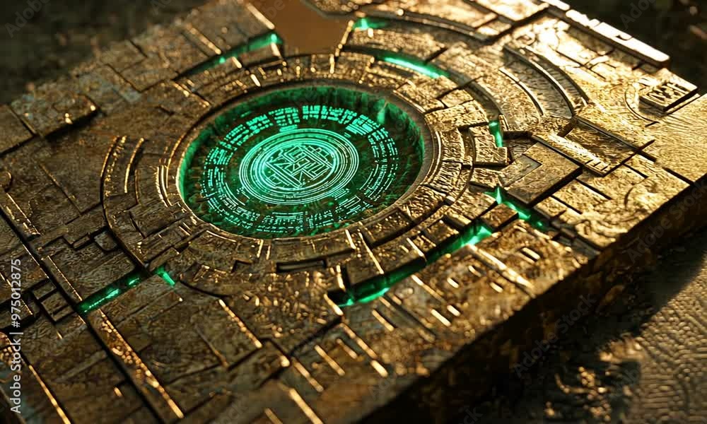 Ancient Artifact with Glowing Symbol Ancient Artifact with Glowing Symbol